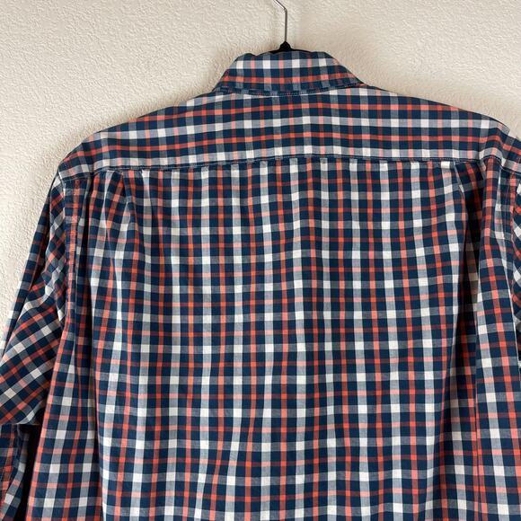 J. Crew Flex Fit Shirt Mens Large Blue Plaid Button Up Long Sleeve Preppy - Picture 8 of 9